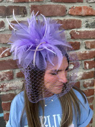 Lavender Mesh With Netting Fascinator