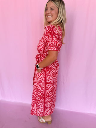 Waist Tied Midi Dress