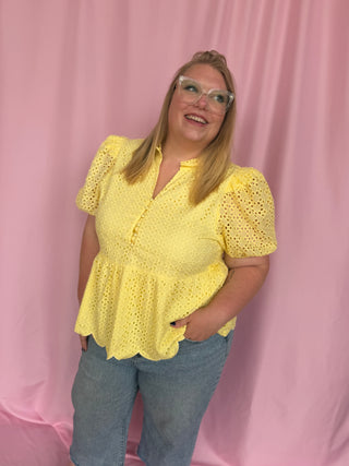 Celebration Eyelet Top- Curvy