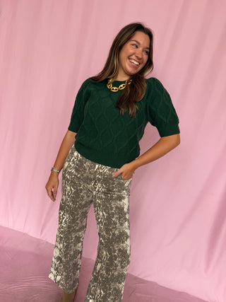 Sweetheart Cable Knit Sweater