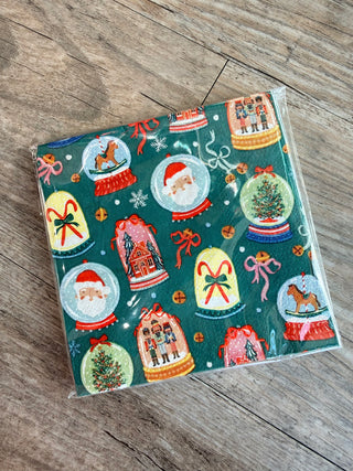 Snow Globe  Print Xmas Napkins