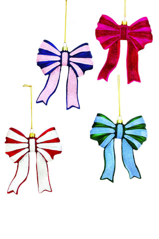 Small Glittered Bow Ornaments