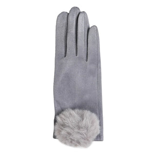 Gray Mariah Faux Fur Gloves