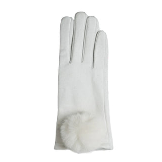 White Mariah Faux Fur Gloves