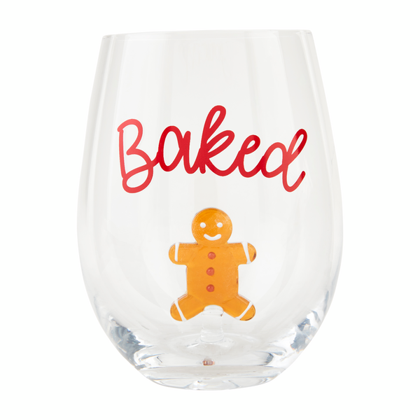 Gingerbread Icon Wine Glass