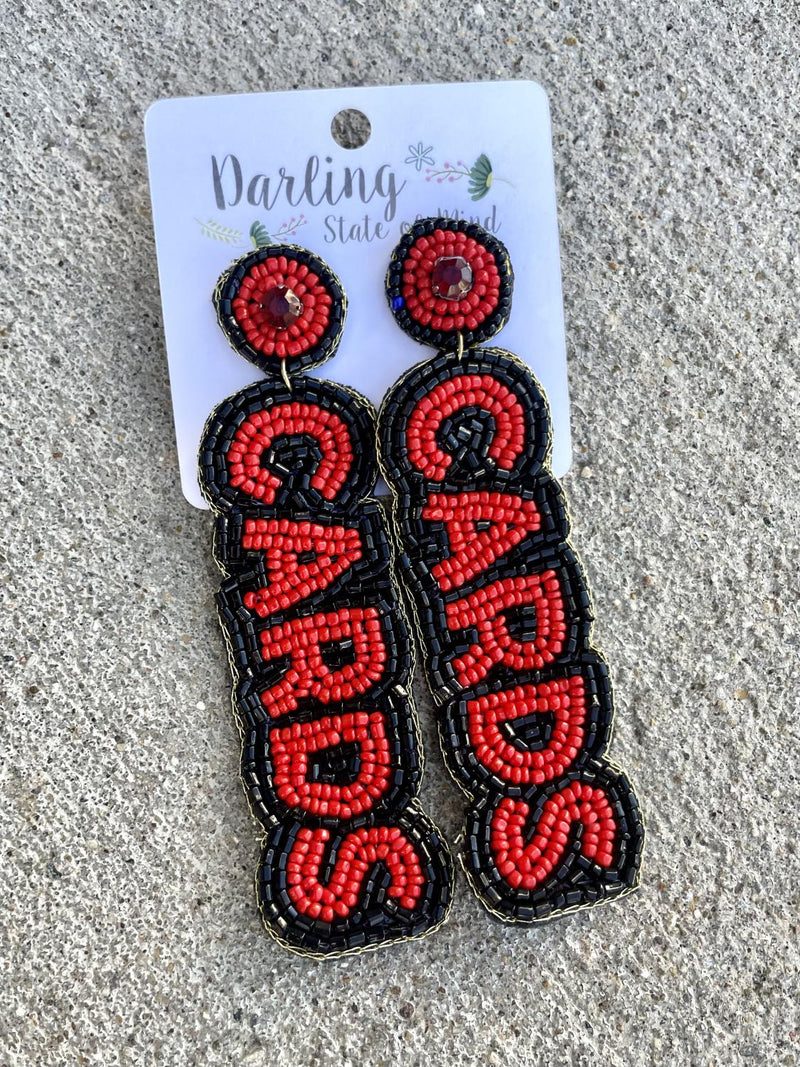 Go Cards Beaded Earring