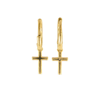 Gold Cross Huggie