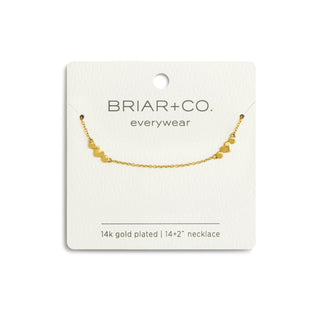 Gold Heart Satellite Chain Necklace 14in
