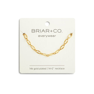 Gold Mirror Oval Chain Necklace 14in