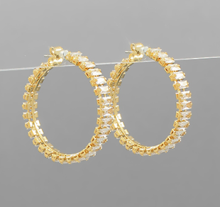 Gold Baguette Hoop