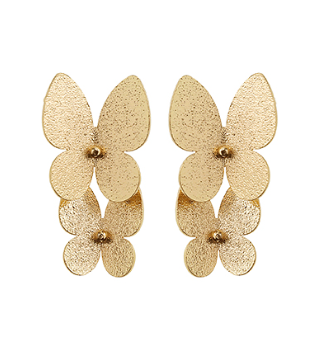 Gold Butterfly Drop Earring