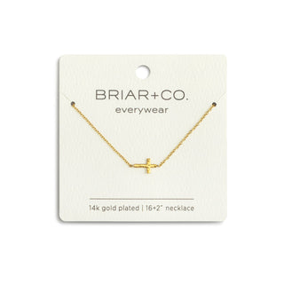 Gold Cross Charm Necklace 16in