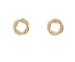 Gold Twisted Ring Stud