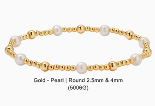Gold beaded bracelet with pearls 