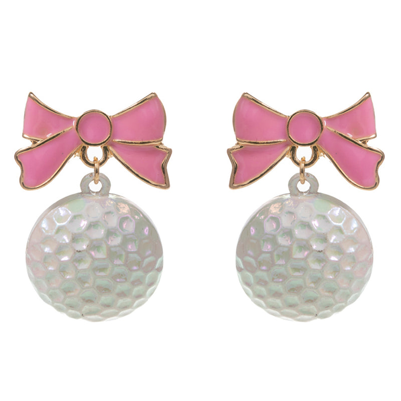 Golf Ball Bow Earring