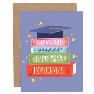 Grad Book Stack Card