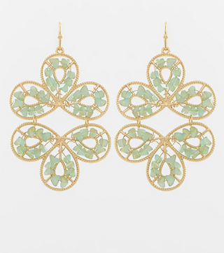 Green Bud Flower Earring