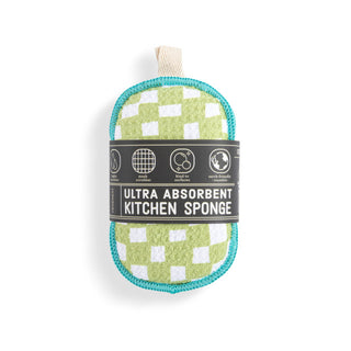Green Checker Absorbent Sponges