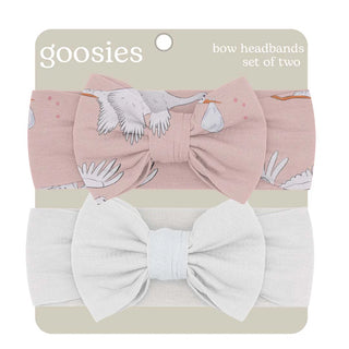 Pink Stork Headband Bow Set