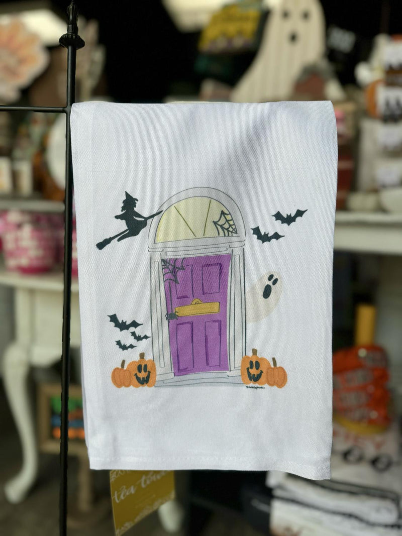 Halloween Door Tea Towel