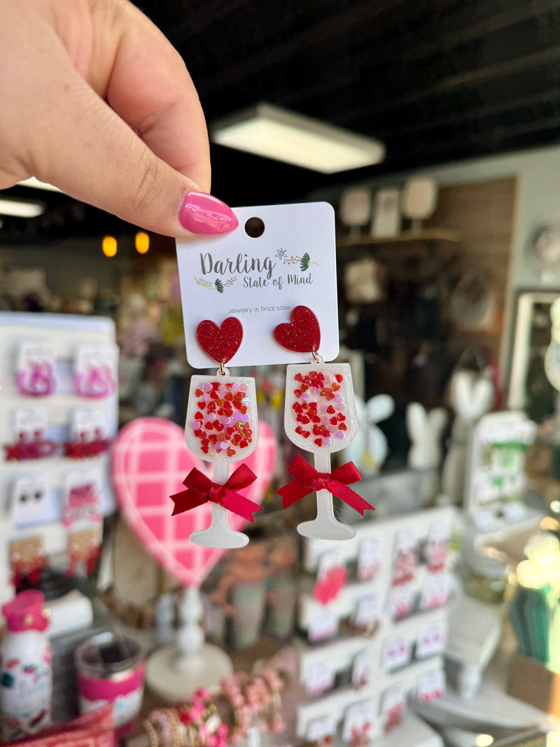 Heart Wine Earring