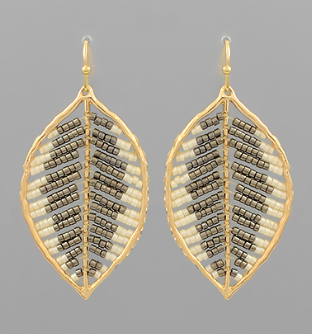 Hemetite Leaf Dangle