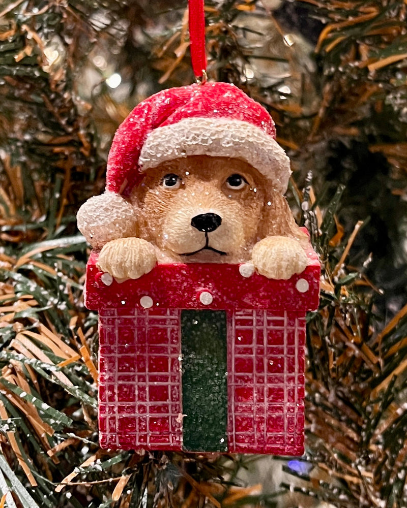 Holiday Dog- Present Ornament