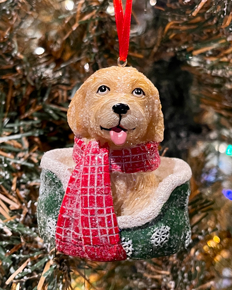 Holiday Dog- Scarf Ornament