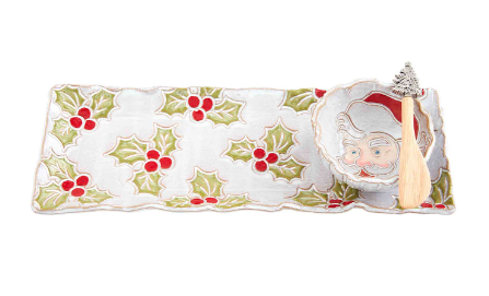 Holly Tray & Santa Dip Set