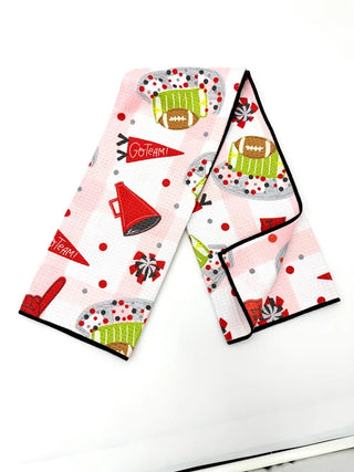 Red & White Gameday Microfiber Tea Towel