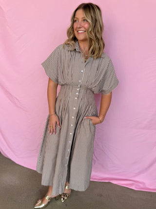 Autumn Brown Stripe Dress