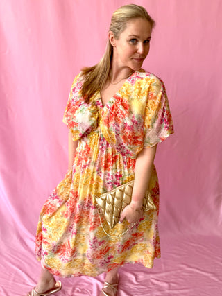 colorful floral maxi dress