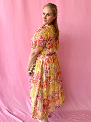 colorful floral maxi dress
