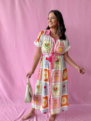 stamp printed dress