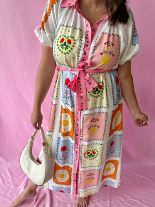stamp printed dress