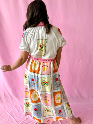 stamp printed dress