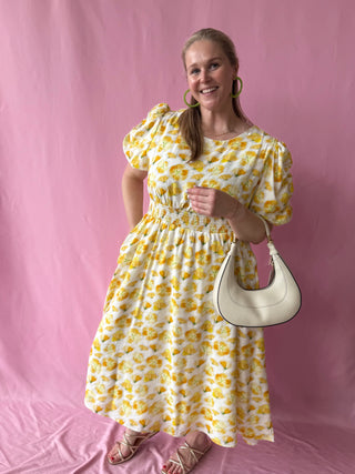 yellow floral maxi dress