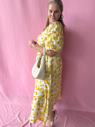 yellow floral maxi dress
