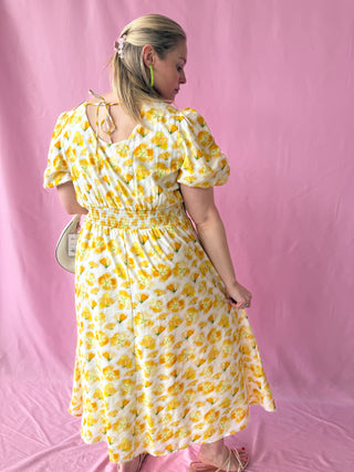 yellow floral maxi dress
