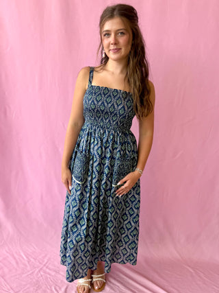 navy floral maxi dress 