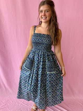 navy floral maxi dress 