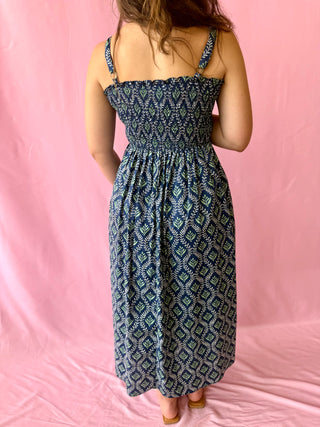 navy floral maxi dress 