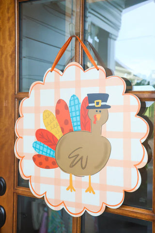 Scallop Patchy Turkey Door Hanger