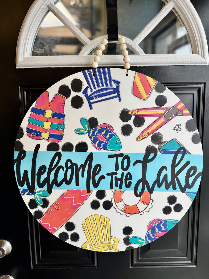 Lake Life Circle Door Hanger