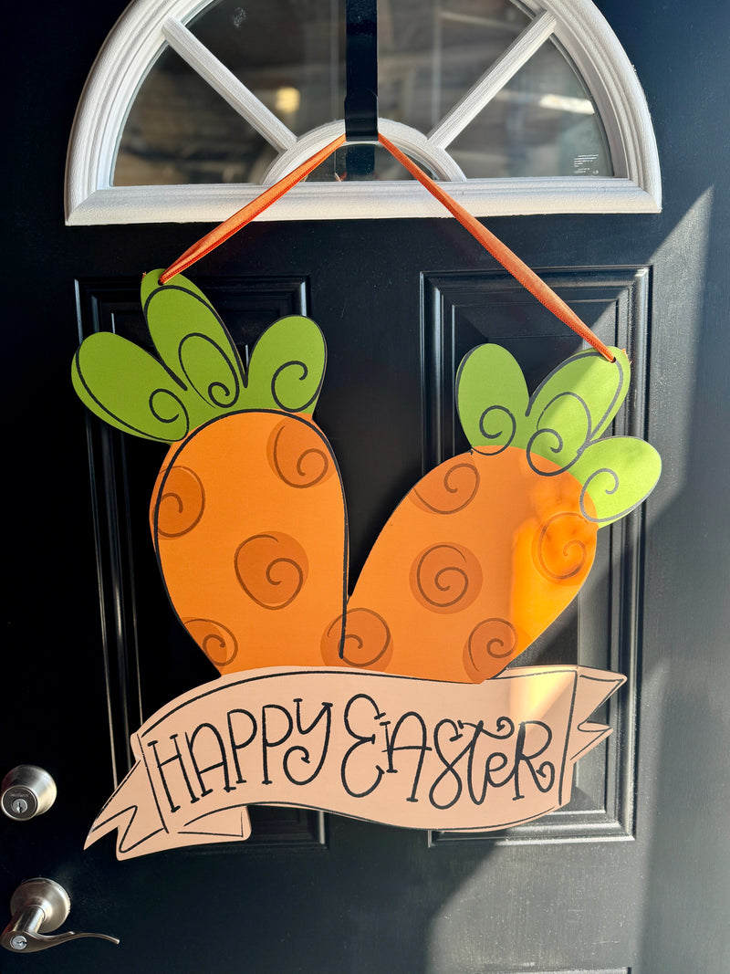 Happy Easter Carrots Door Hanger