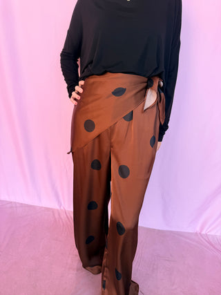 Polka Dot Wrap Pants