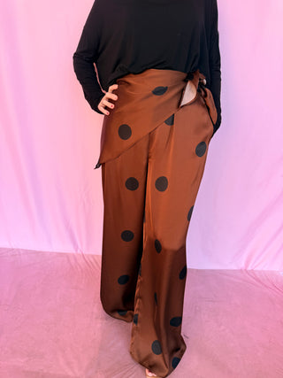 Polka Dot Wrap Pants