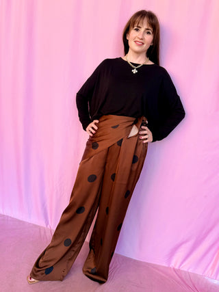 Polka Dot Wrap Pants