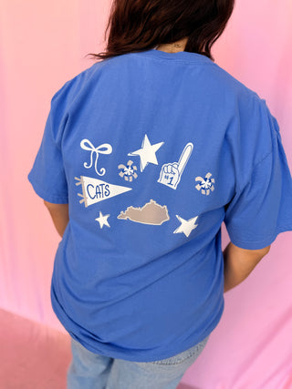 UK Blue Foam Finger Bow Tee