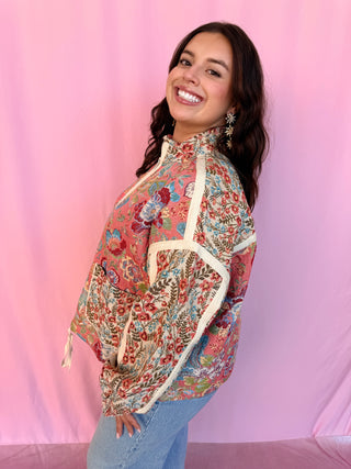 The Floral Quilted Zip-Up Jacket